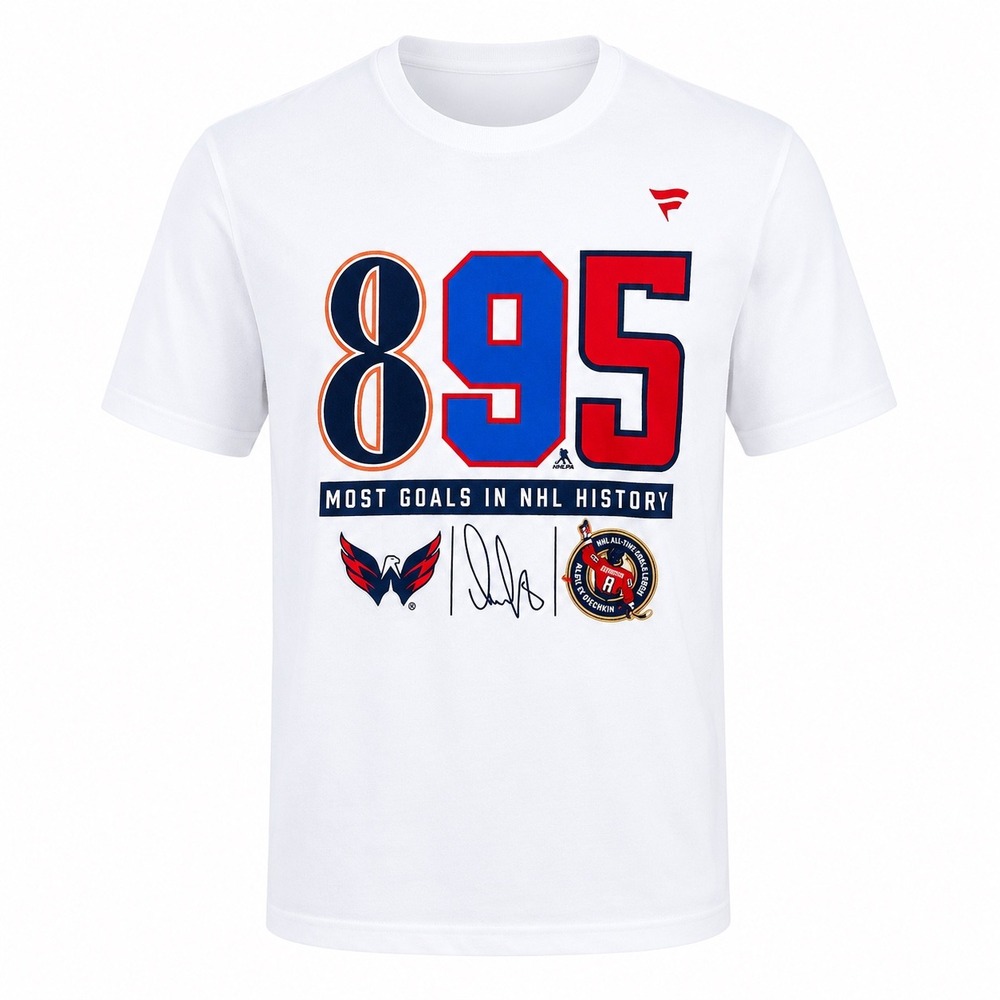 Fanatics NWT Alex Ovechkin Washington Capitals 895 Goals NHL White Shirt Small